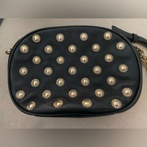 Black Studded Leather Crossbody Bag